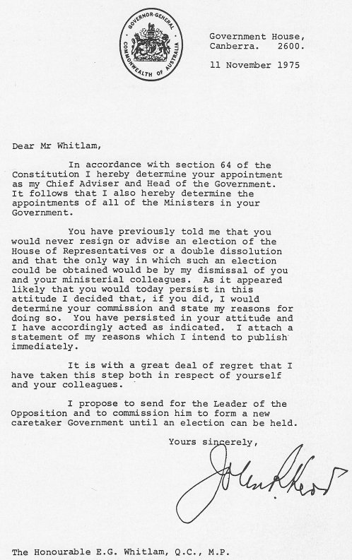 Kerr's dismissal letter Kerr's Letter of Dismissal, 11-11-75